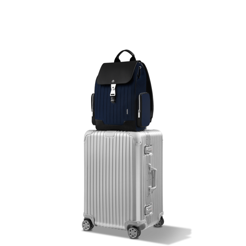 Navy Blue Black Rimowa Never Still - Canvas Flap Large Backpacks | Jkc1Y31MJnA