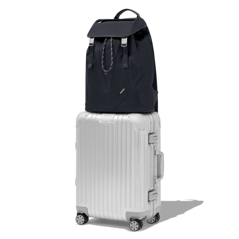 Navy Blue Rimowa Signature - Nylon Flap Large Backpacks | 31vo6XrgRet