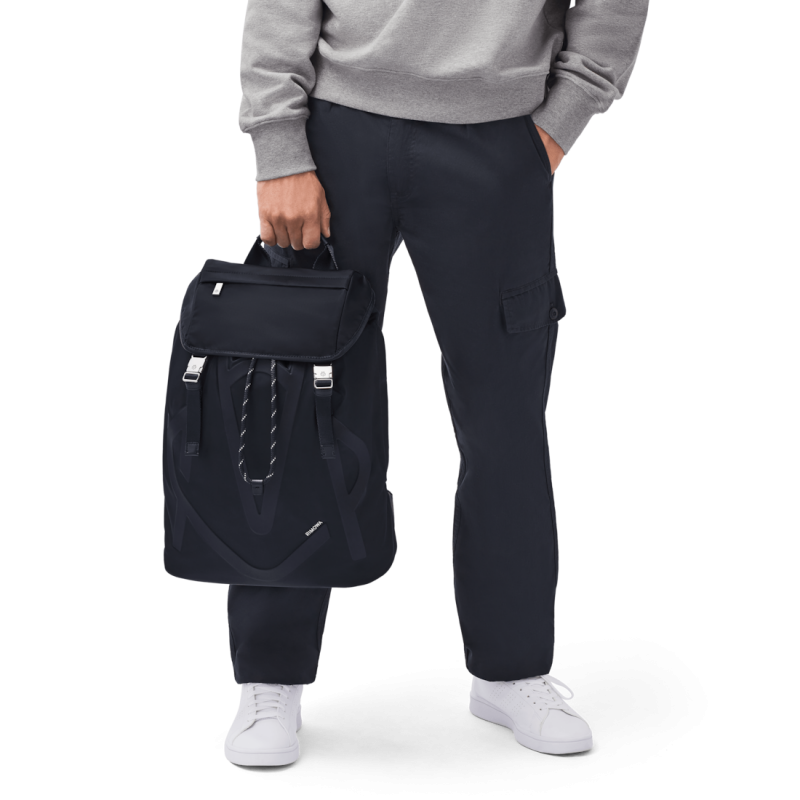 Navy Blue Rimowa Signature - Nylon Flap Large Backpacks | 31vo6XrgRet